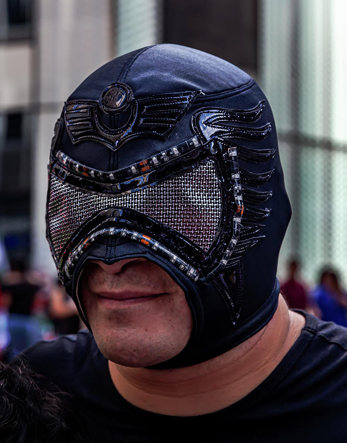 Mexico Day Parade NYC 9_15_19 Lucha Libre Wrestler Photograph by Robert Ullmann