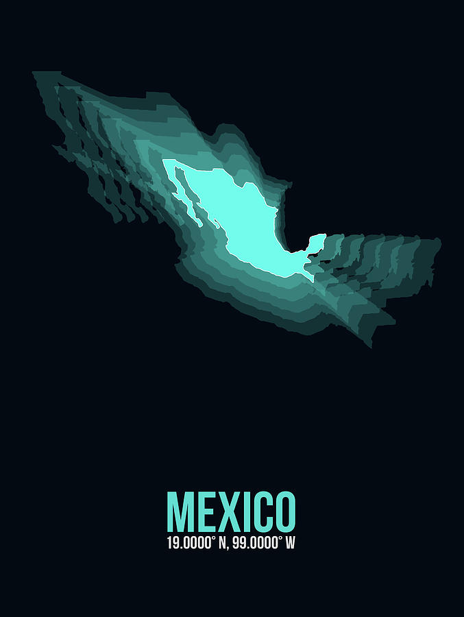Map Of Mexico Digital Art - Mexico Radiant Map II by Naxart Studio Map Of Mexico Digital Art - Mexico Radiant Map II by Naxart Studio