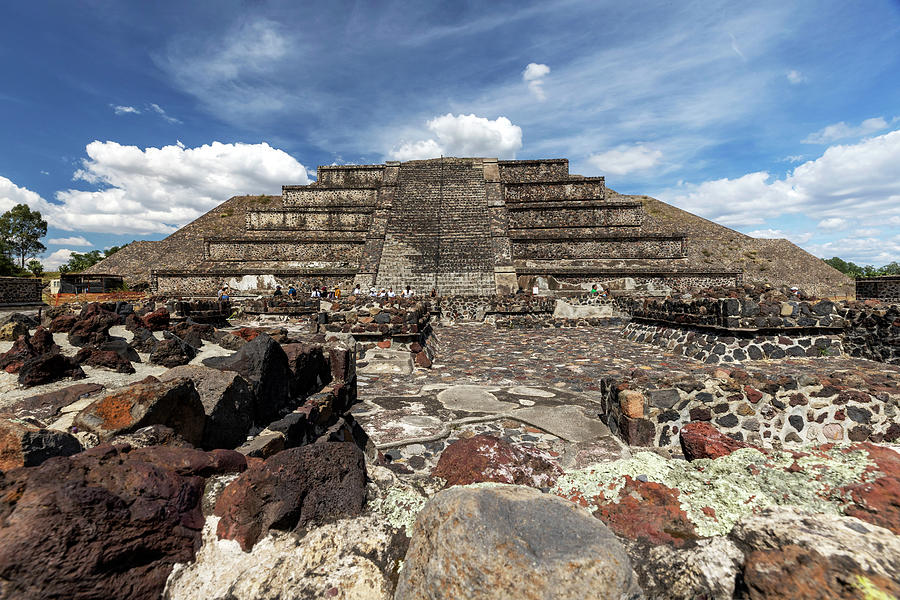 Mexico, San Juan Teotihuacan, Pyramid Of The Moon Digital Art by Claudia Uripos