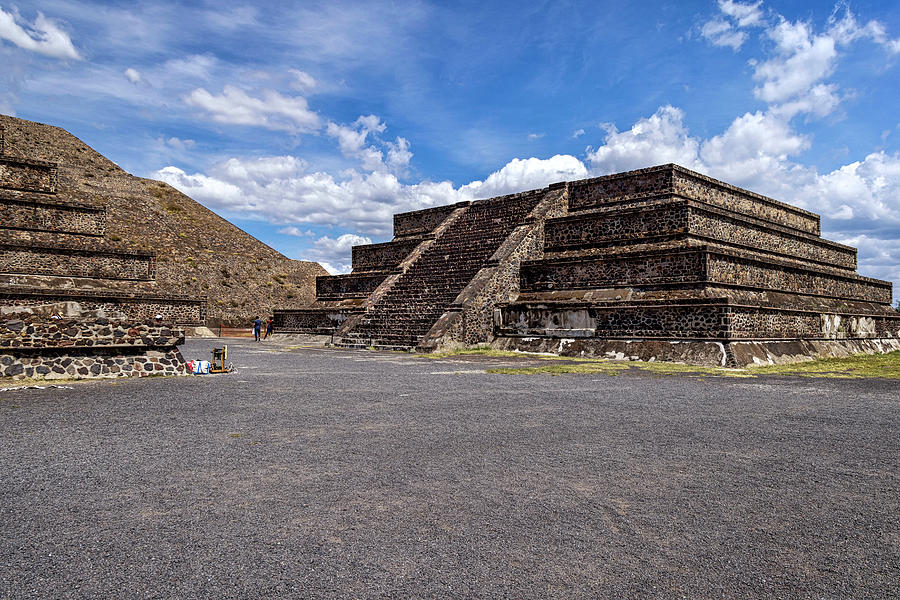 Mexico, San Juan, Teotihuacan, Small Building At Pyramid Of The Moon Plaza Digital Art by Claudia Uripos