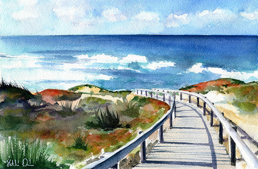 Mexilhoeira Beach Santa Cruz Portugal Painting by Dora Hathazi Mendes