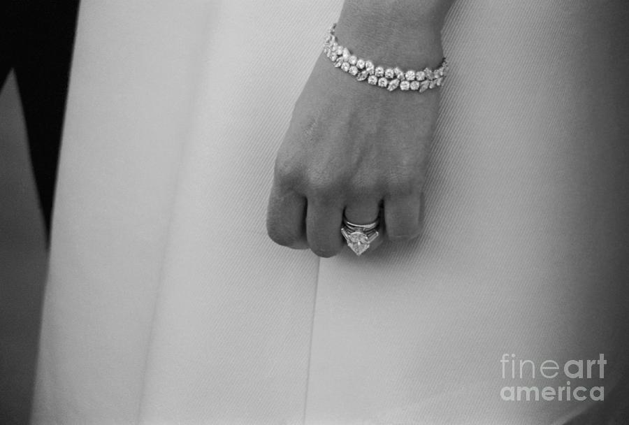 Mia Farrow Modeling Wedding Ring Set Photograph by Bettmann