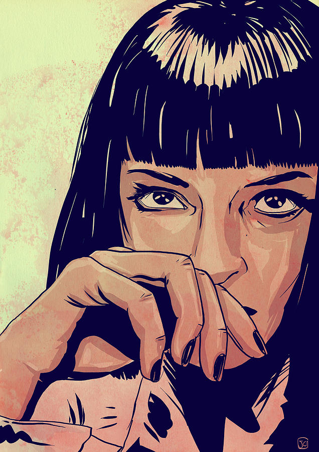 Pulp Fiction Drawing - Mia Wallace by Giuseppe Cristiano