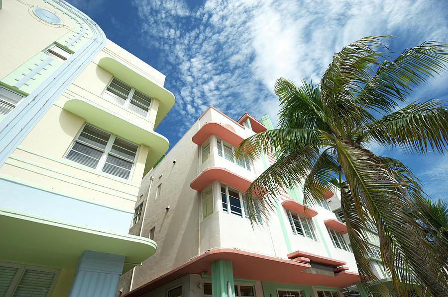 Miami Art Deco Drive Architecture Blue Photograph by Peskymonkey