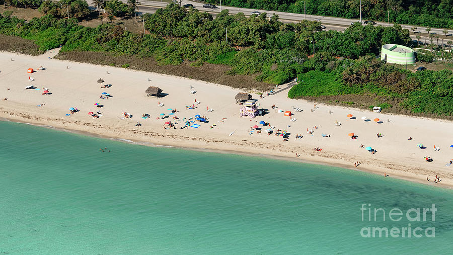 Miami Beach Haulover Naturist Beach Aerial Photograph by David Oppenheimer
