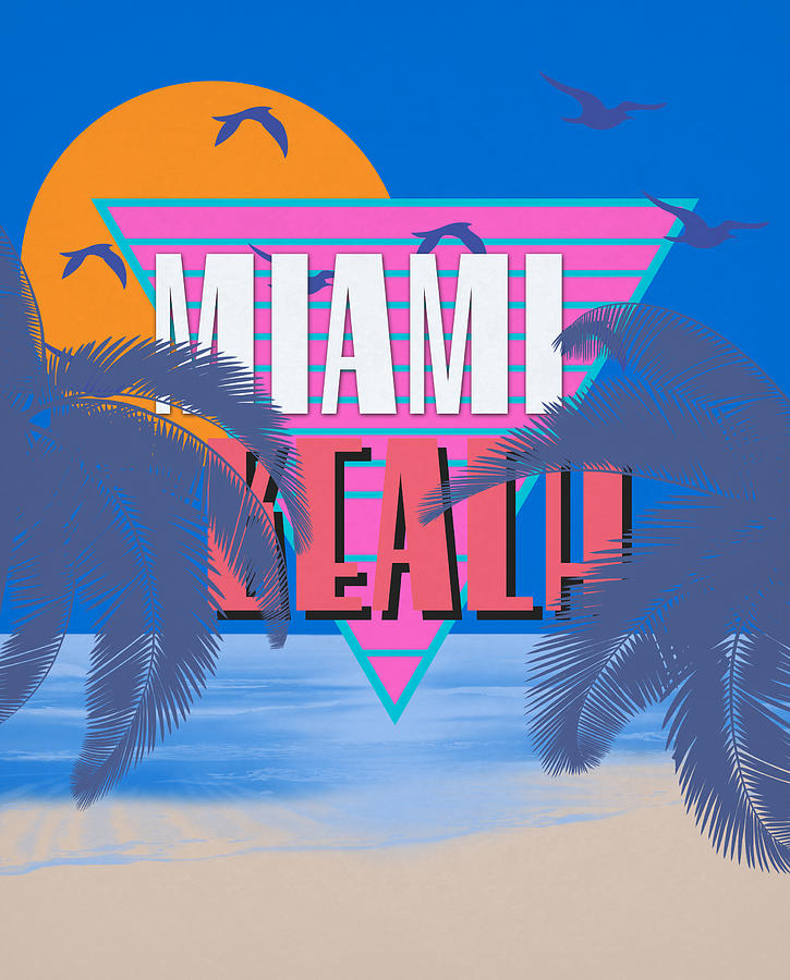 SOUTH BEACH Miami Beach Florida New Atlantic Ocean Poster Pin Up Art Print 205 