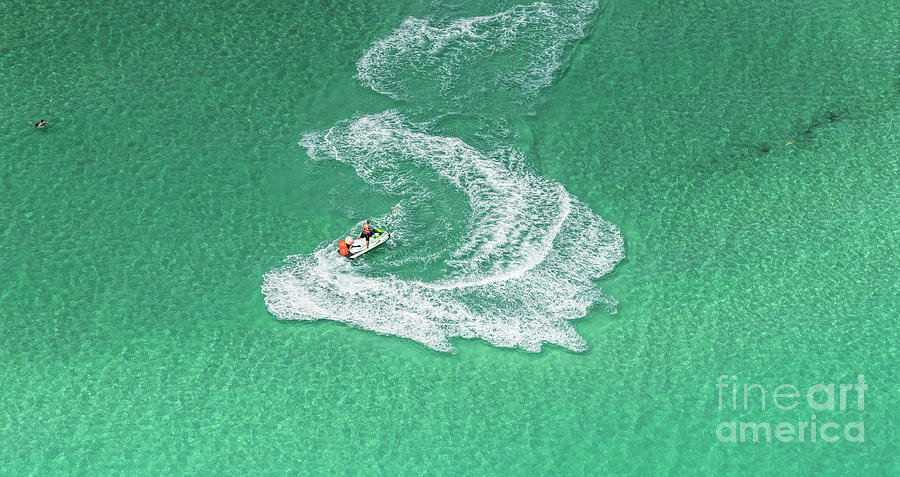 Miami Beach WaveRunner Aerial Photograph by David Oppenheimer