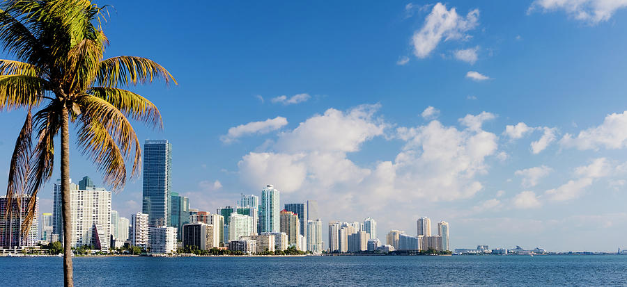Miami Brickell City Skyline Florida Usa Photograph by Deejpilot