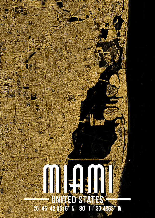 Miami City Poster Digital Art by Carlos V - Fine Art America