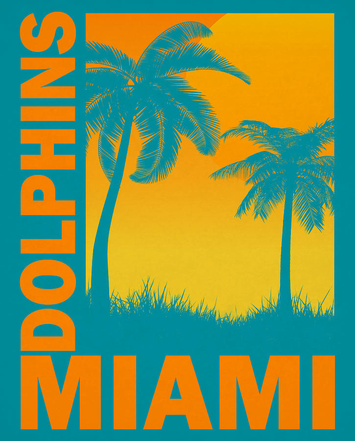 Miami Dolphins Retro Vintage Art Mixed Media by Joe Hamilton - Pixels