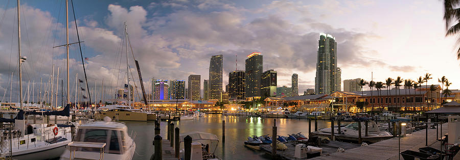 Miami Financial Skyline At Dusk Photograph by Travelpix Ltd