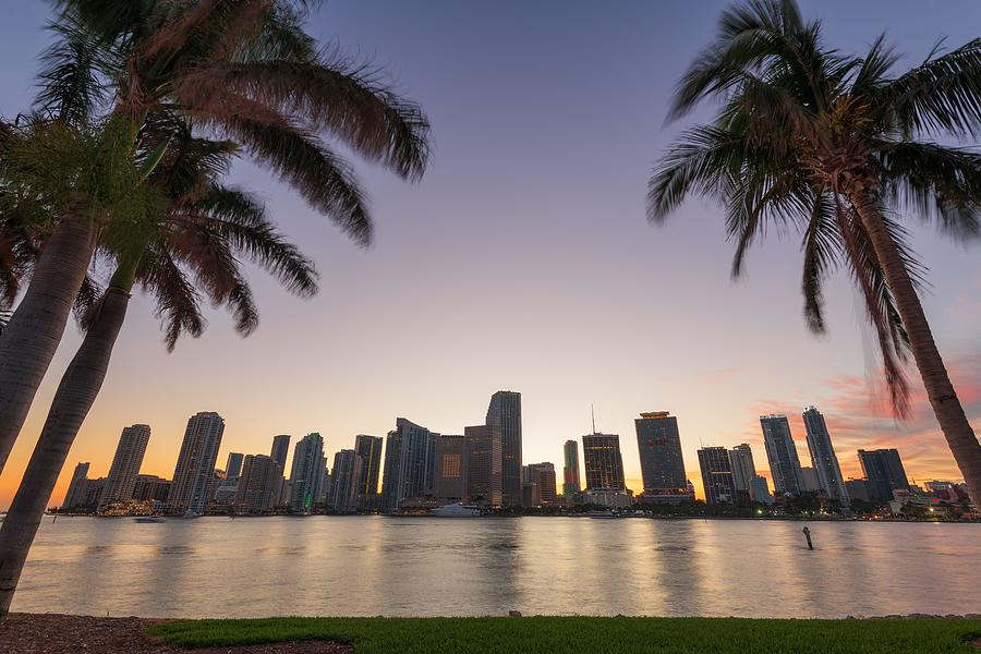 Miami Photograph - Miami, Florida, Usa Skyline On Biscayne by Sean Pavone