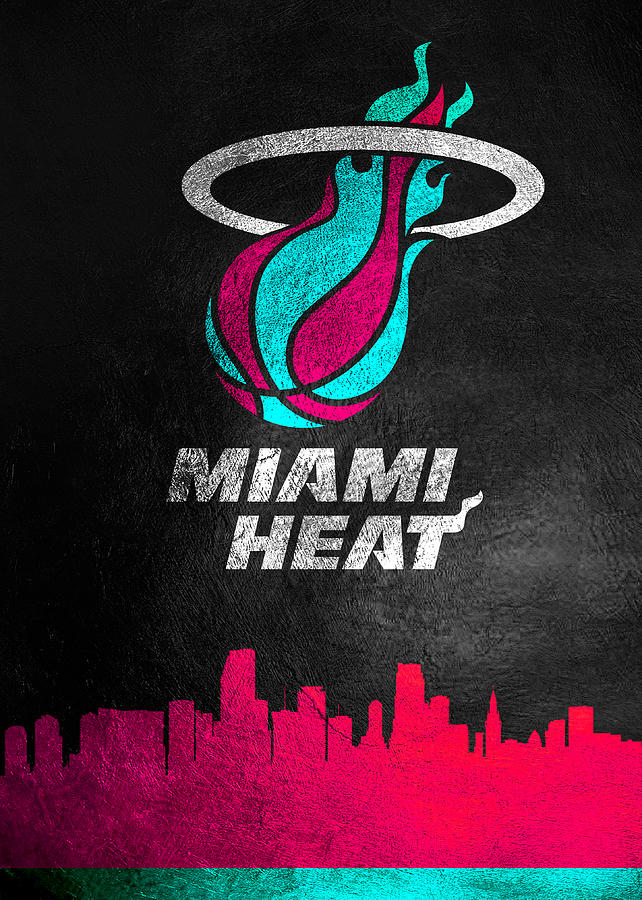 Miami Heat Vice Skyline Digital Art By Abconcepts