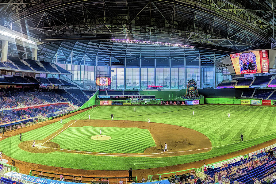 Miami Marlins BallPark Baseball Ballpark Stadium Painting by Christopher Arndt