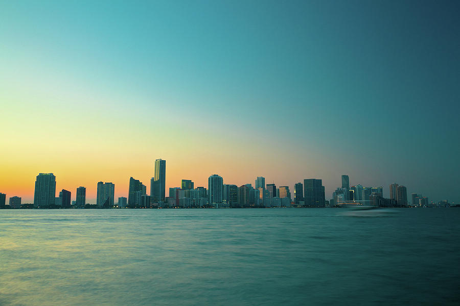 Miami Skyline At Sunrise Photograph by Moreiso