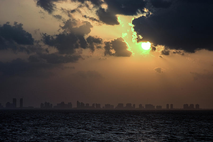 Miami Skyline with Clouds Photograph by James C Richardson