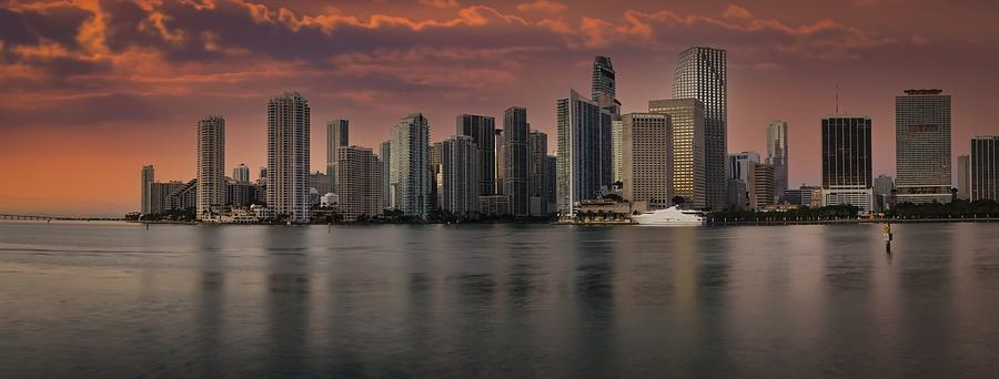 Miami Photograph - Miami Sunrise Panorama by Jose Pineiro Jopiz