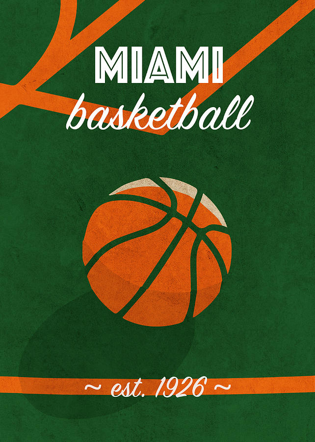 Miami Mixed Media - Miami University Retro College Basketball Team Poster by Design Turnpike