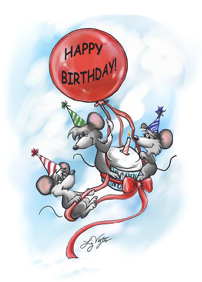 Mic, Mac and Moes Happy Birthday Celebration Digital Art by Liz Viztes