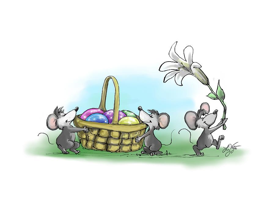 Mic, Mac and Moes Happy Easter Digital Art by Liz Viztes