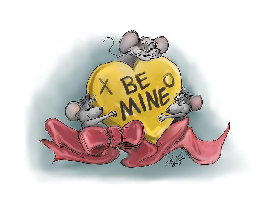 Mic, Mac and Moes Happy Valentines Day Digital Art by Liz Viztes