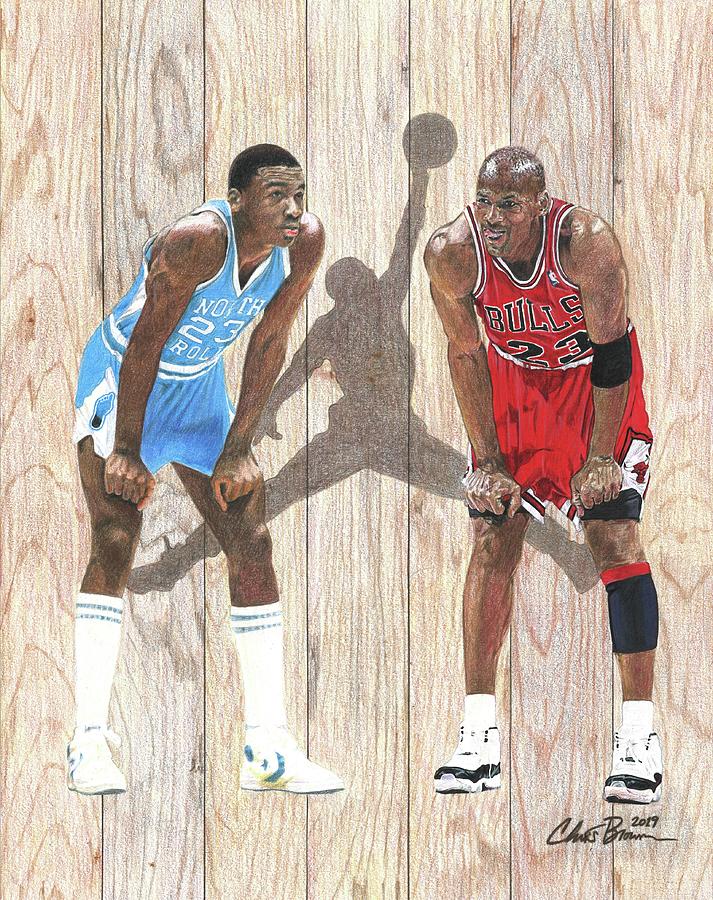 Michael Jordan vs Michael Jordan Drawing by Chris Brown