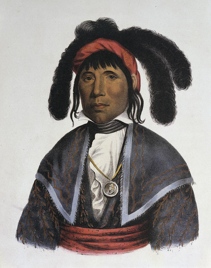 Micanopy Seminole Chief By Charles Bird Drawing by Charles Bird King