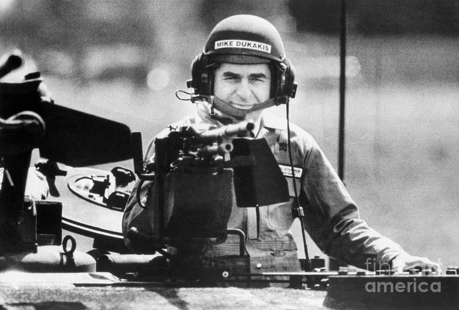 Michael Dukakis Riding In A Tank Photograph by Bettmann
