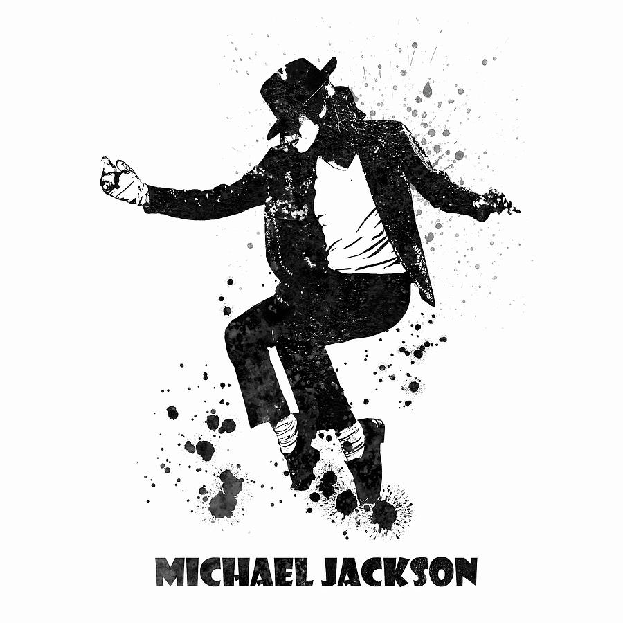 Michael Jackson Painting - Michael Jackson Black and White Watercolor 02 by SP JE Art
