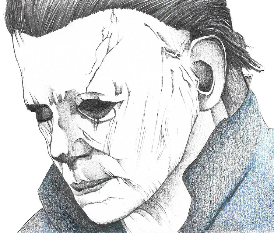 Simple Sketch Michael Myers Drawing for Beginner