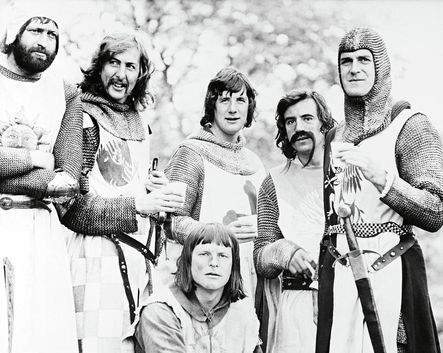 MICHAEL PALIN , JOHN CLEESE and ERIC IDLE in MONTY PYTHON AND THE HOLY GRAIL -1975-. Photograph by Album