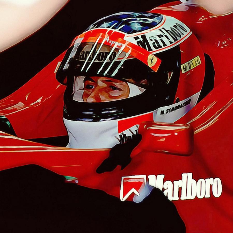 Michael Schumacher Ferrari F1 Portrait Painting Painting by Artista ...