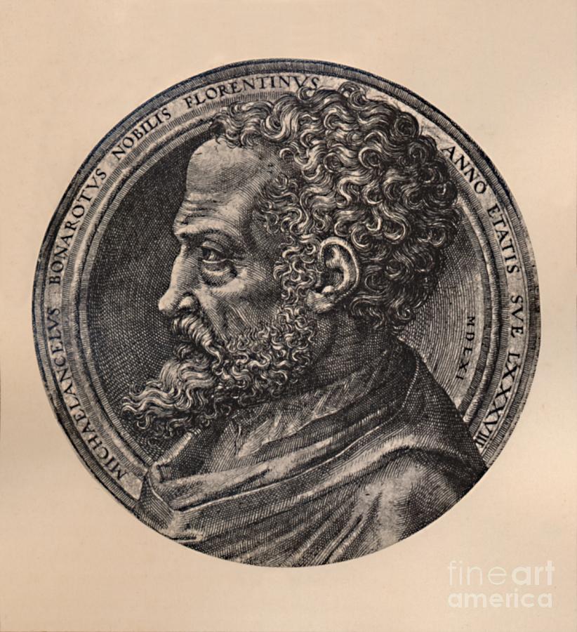 Michelangelo Buonarroti Italian Artist Drawing by Print Collector
