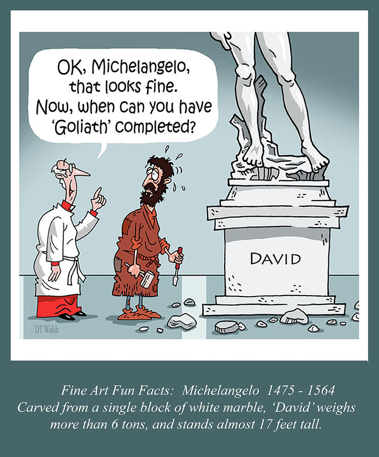 Artist Digital Art - Michelangelo Fun Fact by D. T. Walsh