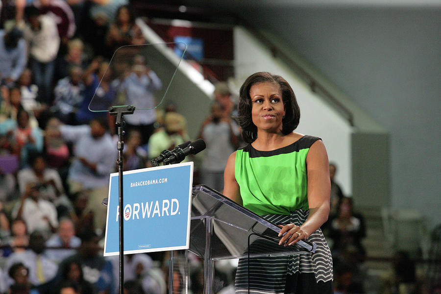 Michelle Obama Attends 2012 Election Photograph by North Carolina Central University