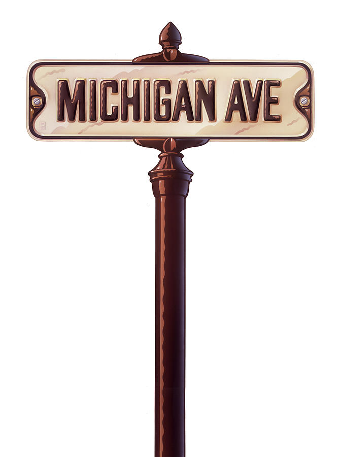 Michigan Avenue Sign Painting by Garth Glazier