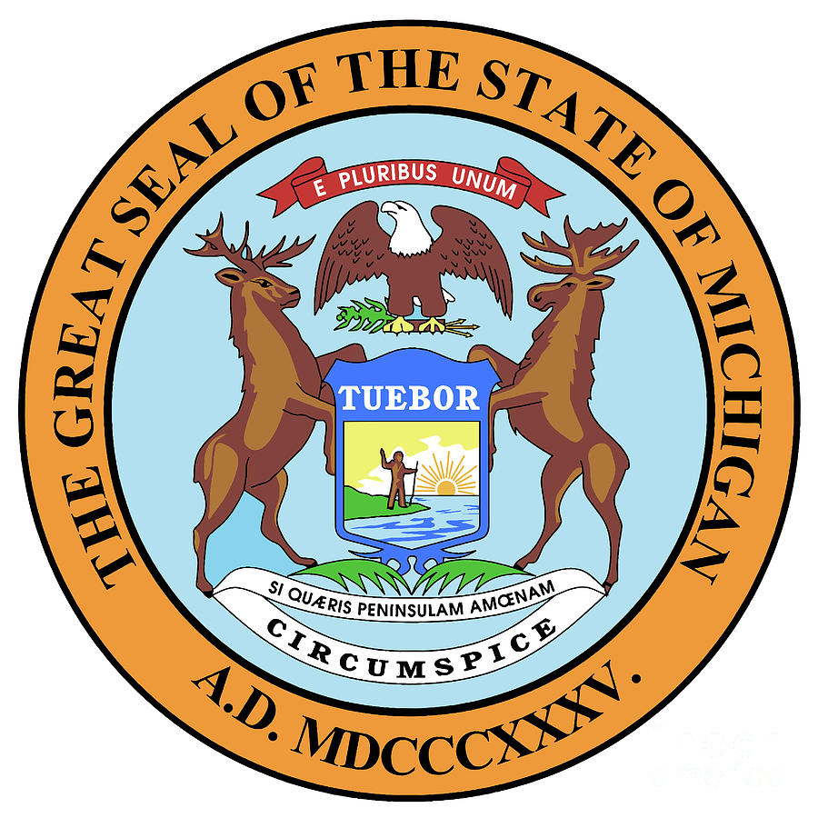 Michigan State Seal Digital Art By Bigalbaloo Stock - Pixels