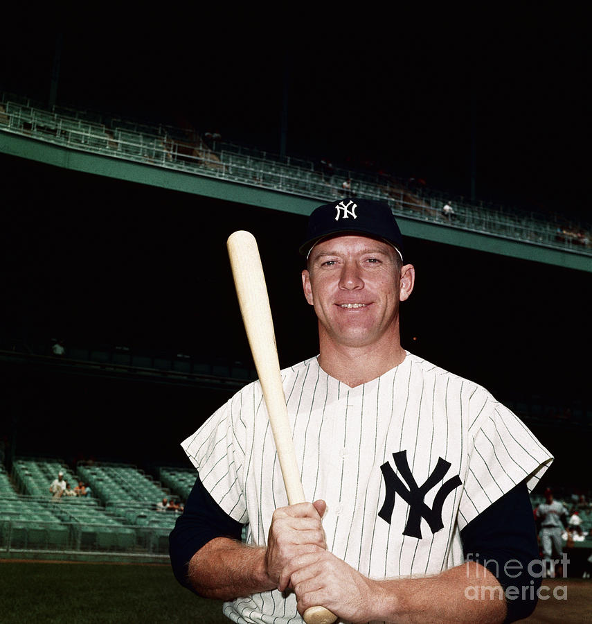 Mickey Mantle Holding Baseball Bat Art Print by Bettmann 