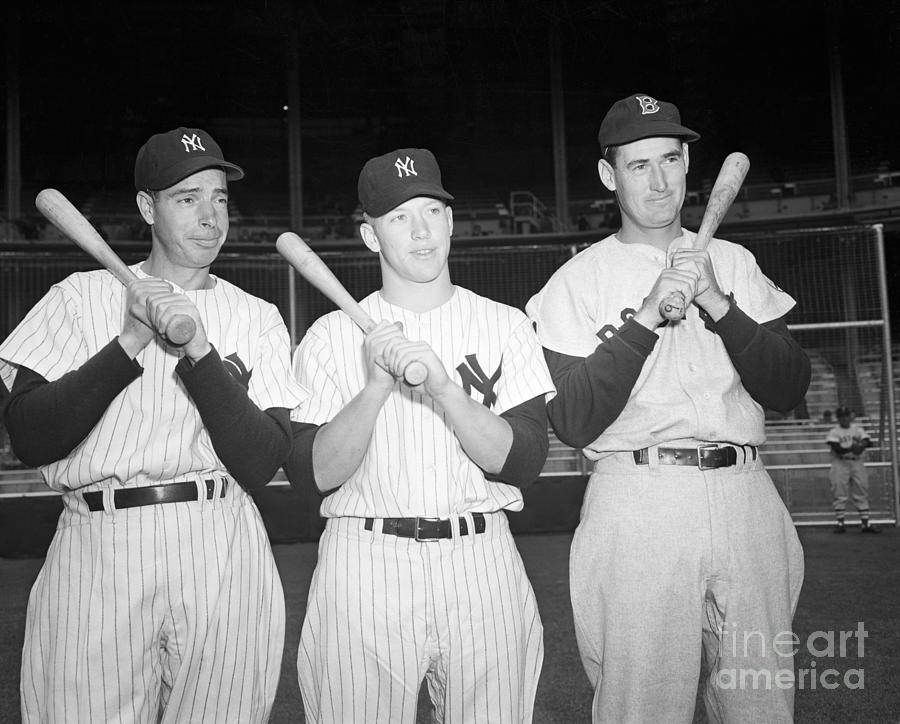 Mickey Mantle, Joe Dimaggio, And Ted Photograph by Bettmann