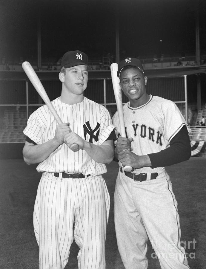 Mickey Mantle Poses With Willie Mays Photograph by Bettmann