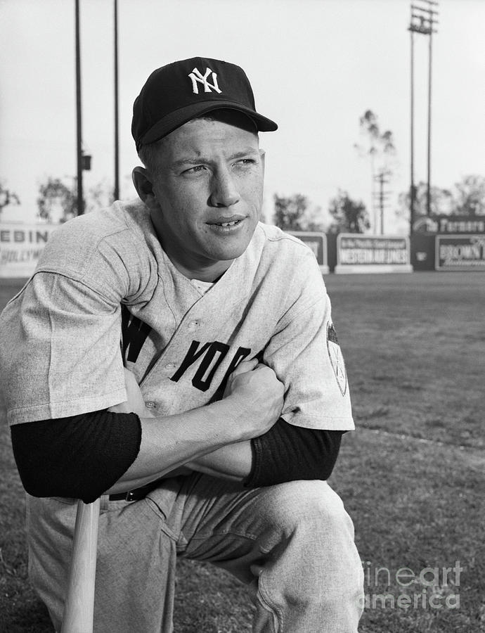 Mickey Mantle In Yankees Uniform 1951 by Bettmann