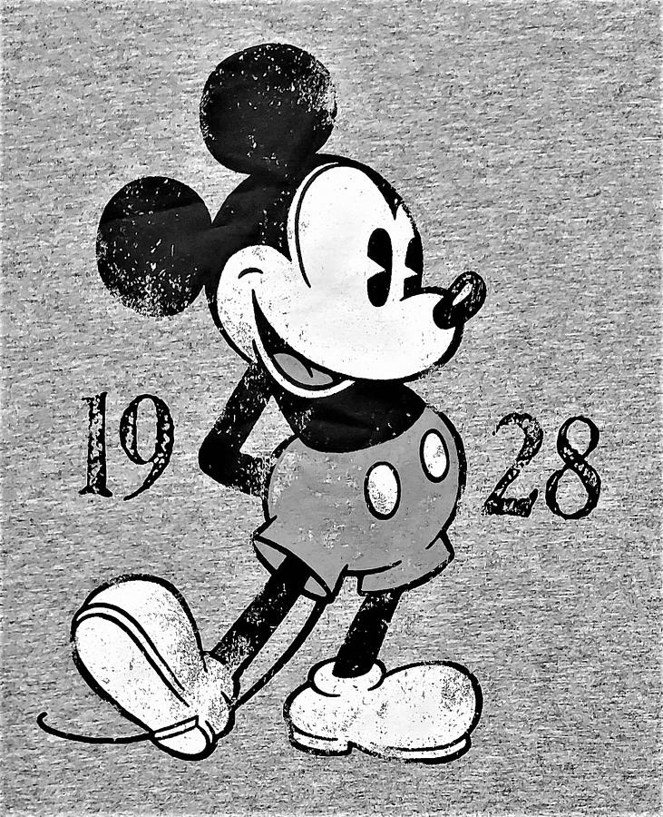 Mickey Mouse 1928 B W 1 Photograph by Rob Hans