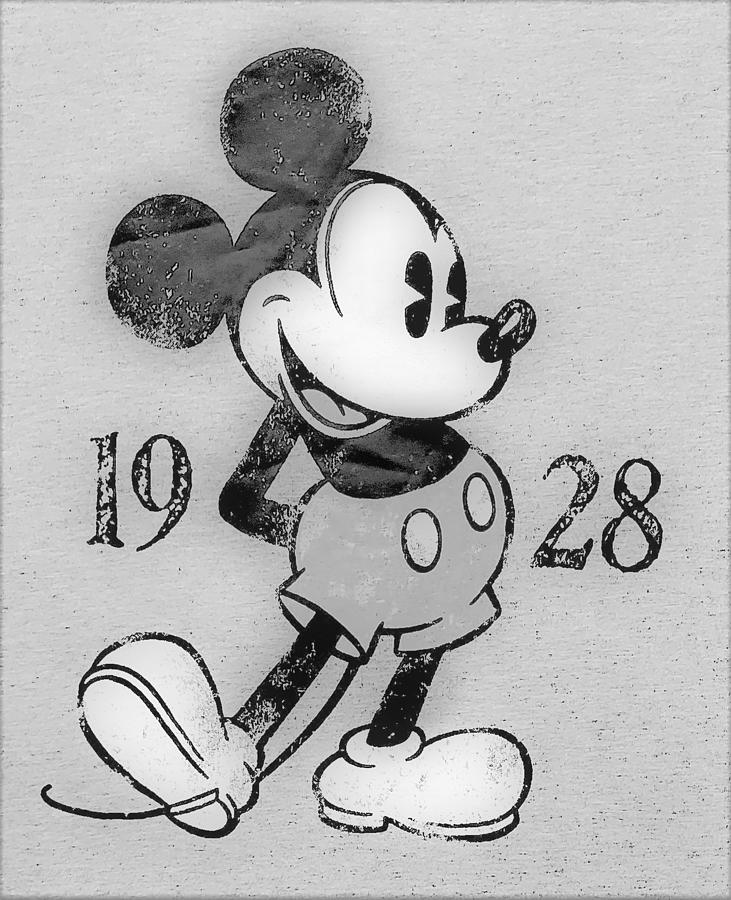 Mickey Mouse 1928 B W  Photograph by Rob Hans