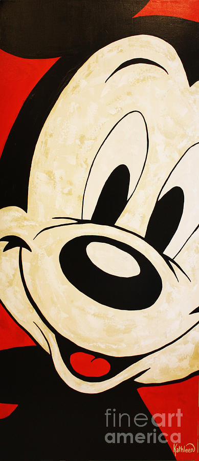 Mickey Mouse Face, Acrylic Painting By Kathleen Artist Painting