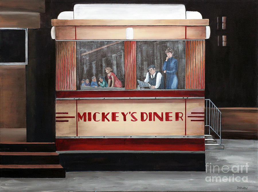 Mickeys Diner Painting by Patrick Dablow
