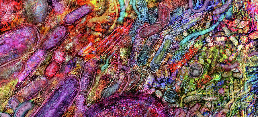 Microbiota Abstract Watercolour #2 Digital Art by Russell Kightley