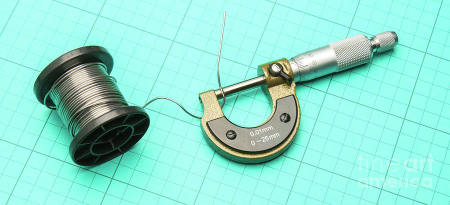 Micrometer Measuring Wire Photograph by Science Photo Library Micrometer Measuring Wire Photograph by Science Photo Library