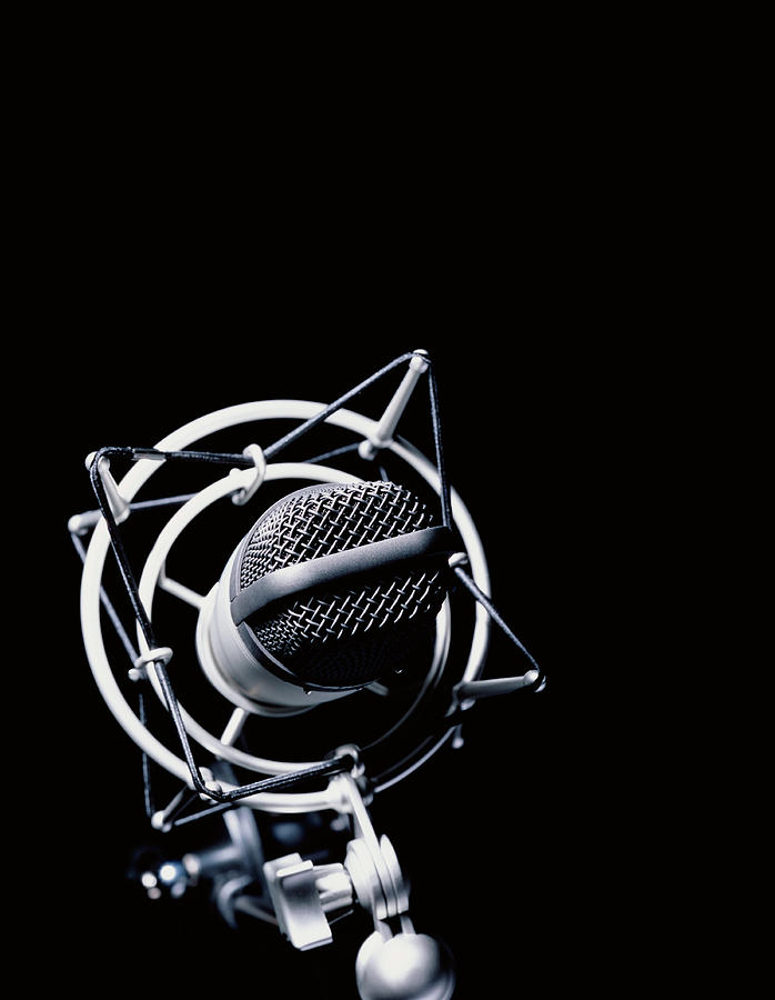 Microphone On Stand, Elevated View Photograph by Peter Dazeley