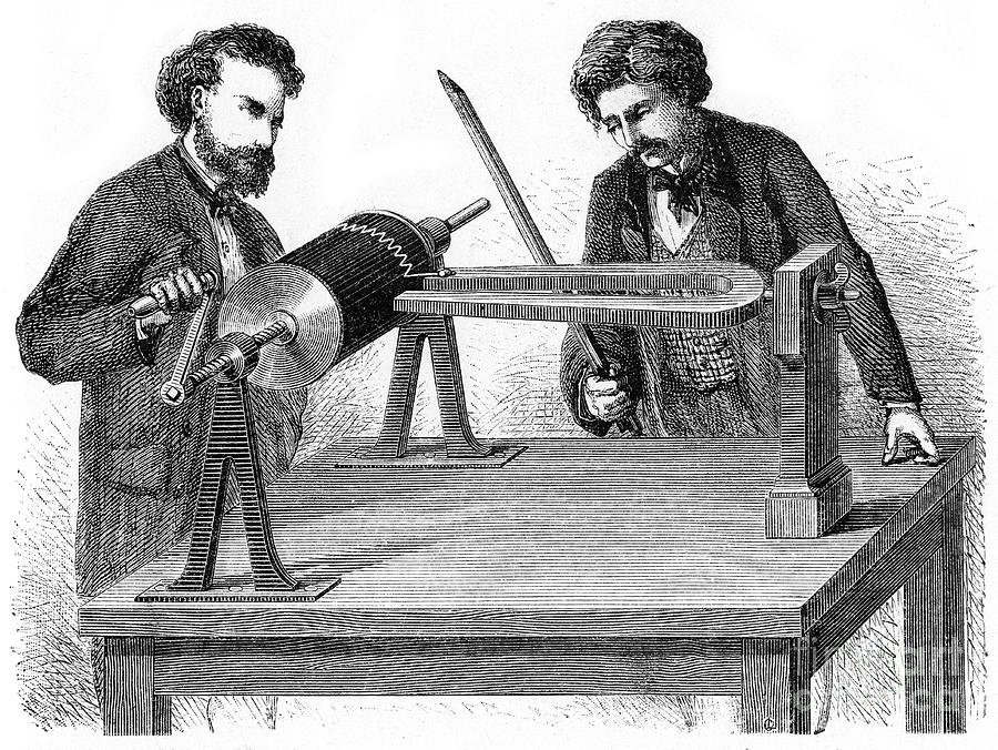 Mid-19th Century Phonautograph, 1872 Drawing by Print Collector