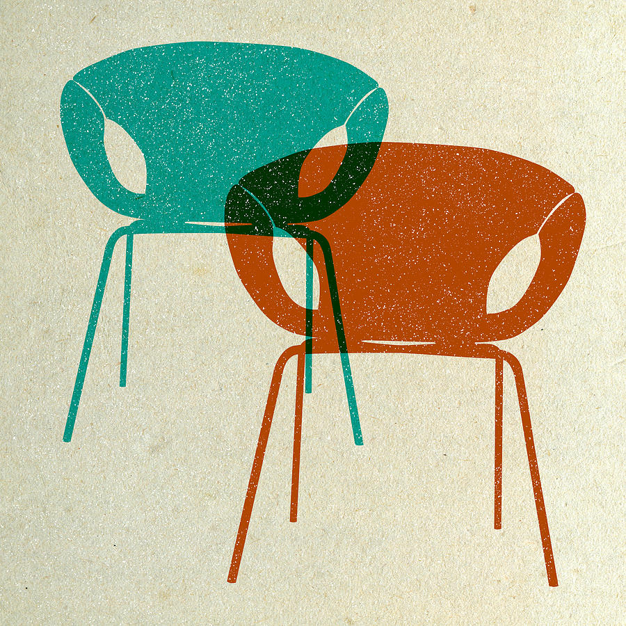 Mid-century Digital Art - Mid Century Chairs Design IIi by Naxart Studio Mid-century Digital Art - Mid Century Chairs Design IIi by Naxart Studio